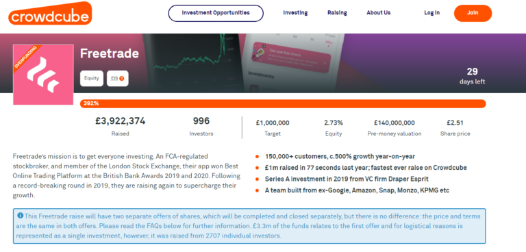 Freetrade on Crowdcube