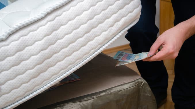 Cash under the mattress