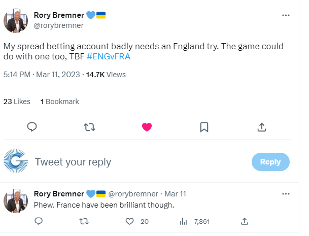 Rory Bremner Sporting Index Tweet