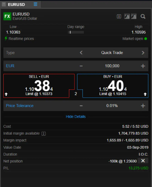 Saxo Singapore Order Ticket
