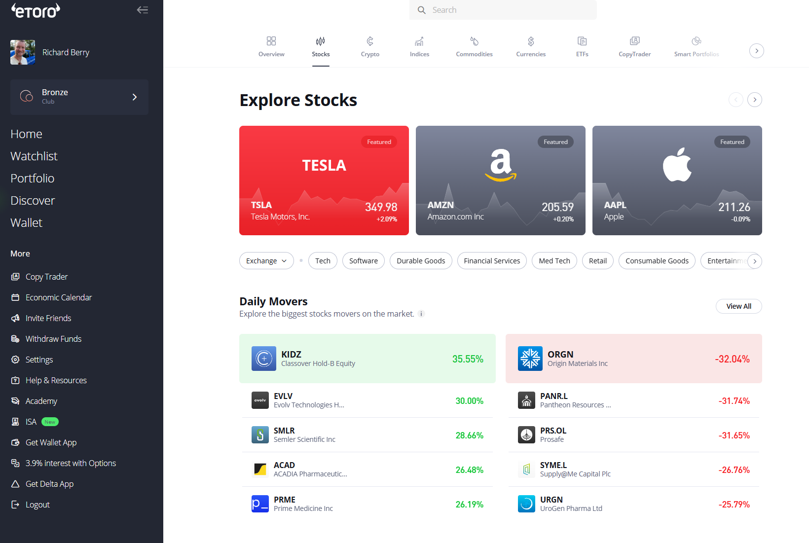 eToro CFD Trading
