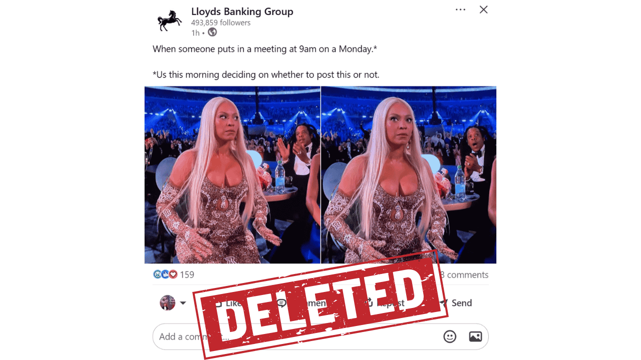 Lloyds share price still down over 1.5% despite Beyoncé meme gaff