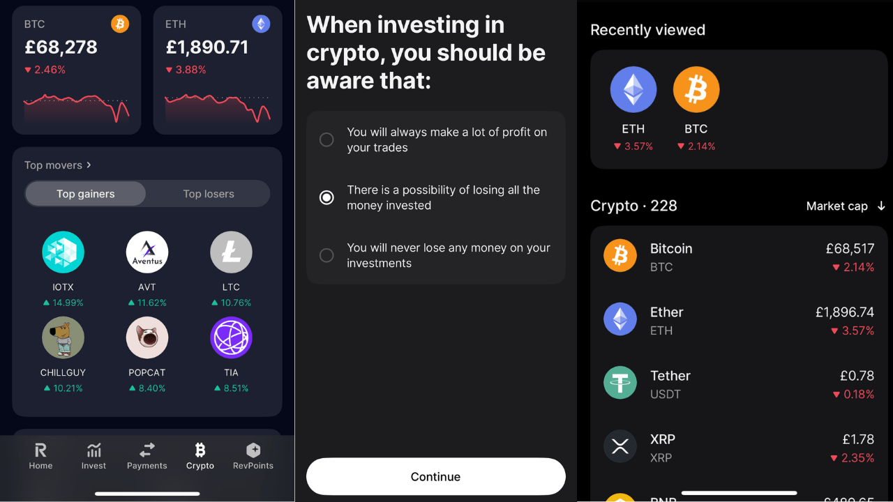 Revolut Cryptocurrency Investing