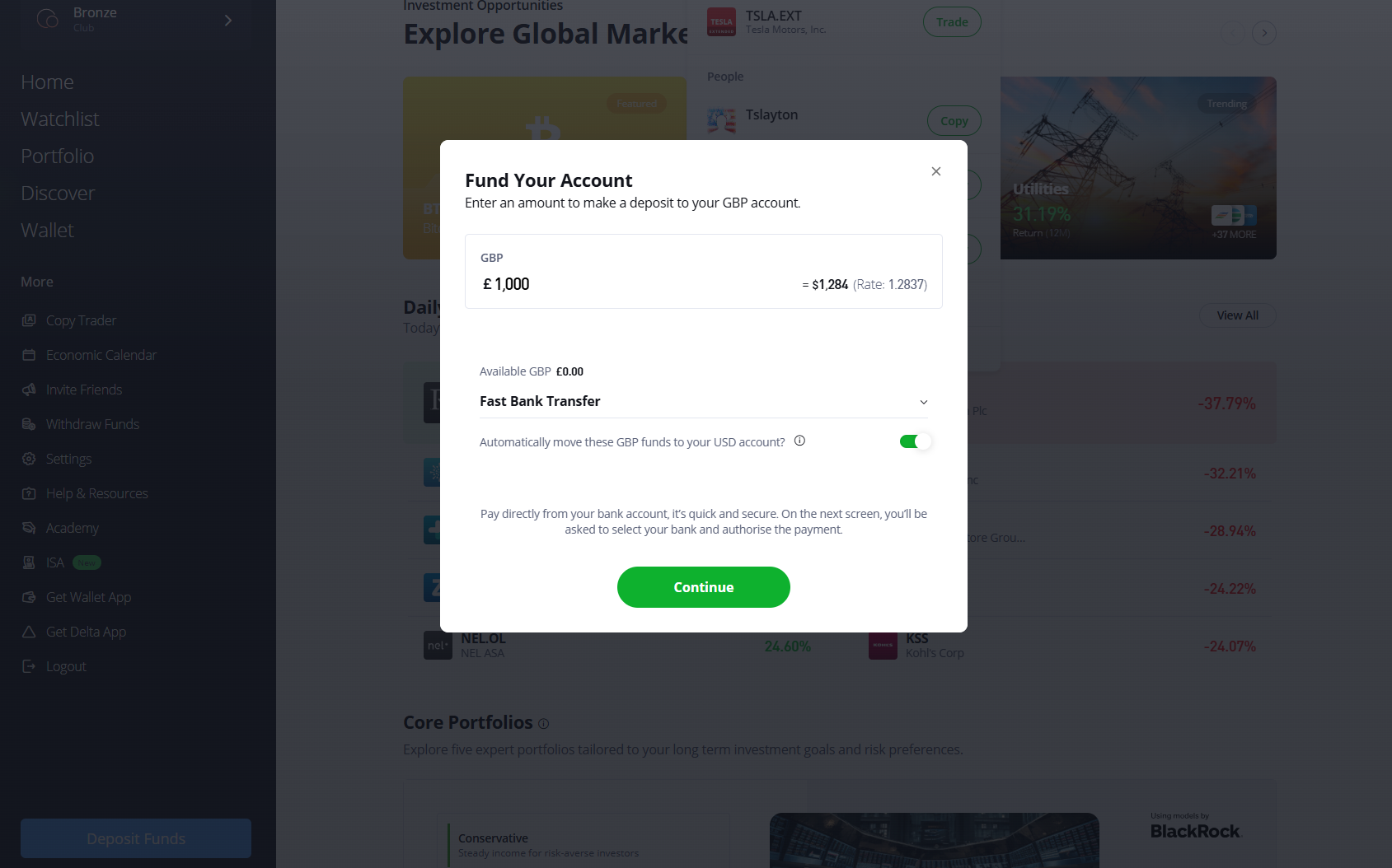Deposit Funds to buy Tesla Shares Deposit Funds to buy Tesla Shares