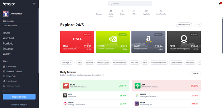 eToro Singapore Screenshot