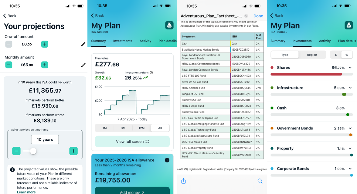 Wealthify App Screenshots 2026